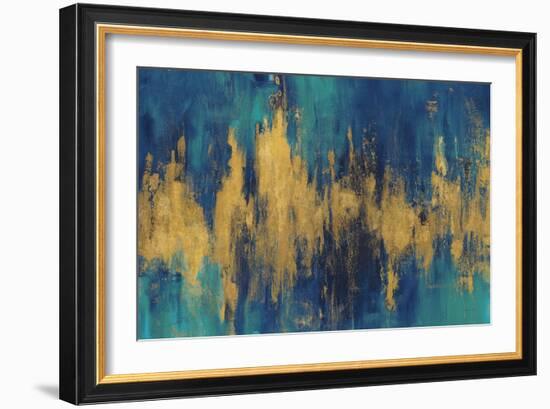 Blue and Gold Abstract Crop-Danhui Nai-Framed Art Print