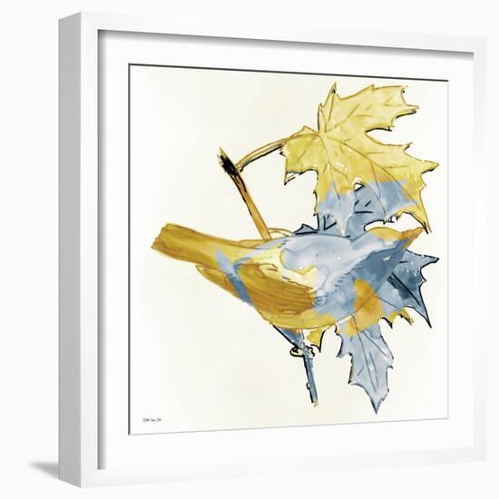 Blue and Gold Bird-Stellar Design Studio-Framed Art Print
