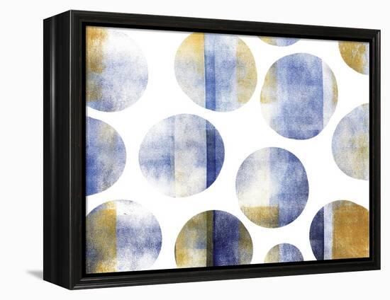 Blue and Gold Circles-Summer Tali Hilty-Framed Premier Image Canvas