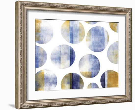 Blue and Gold Circles-Summer Tali Hilty-Framed Giclee Print