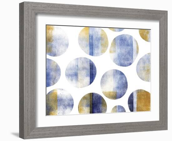 Blue and Gold Circles-Summer Tali Hilty-Framed Giclee Print