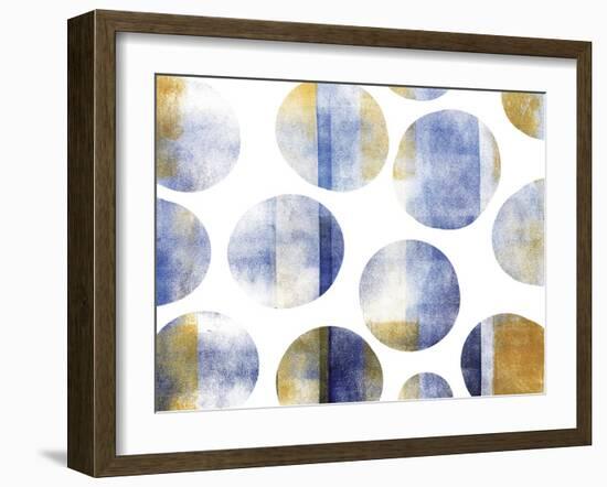 Blue and Gold Circles-Summer Tali Hilty-Framed Giclee Print