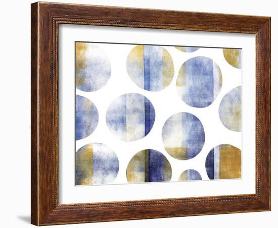 Blue and Gold Circles-Summer Tali Hilty-Framed Giclee Print