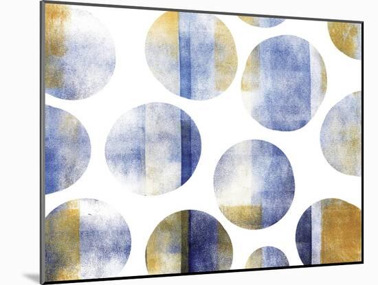 Blue and Gold Circles-Summer Tali Hilty-Mounted Giclee Print