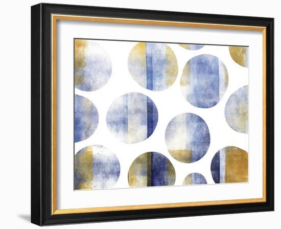 Blue and Gold Circles-Summer Tali Hilty-Framed Giclee Print