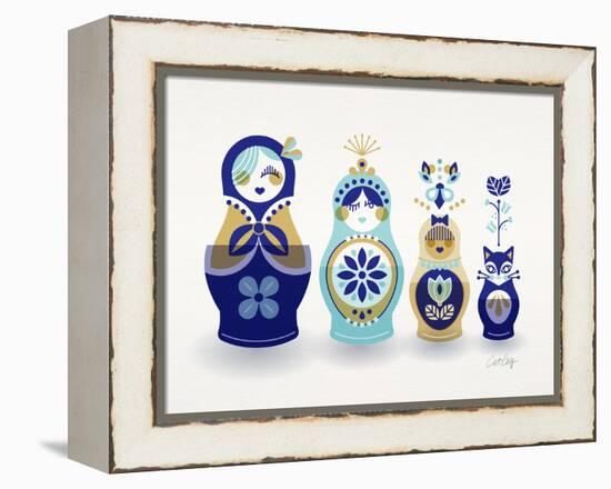 Blue and Gold Russian Dolls-Cat Coquillette-Framed Premier Image Canvas