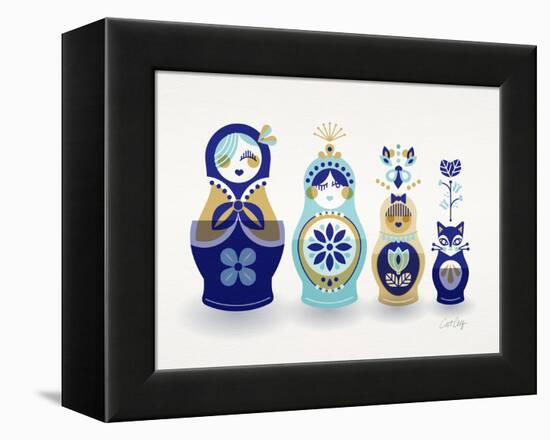 Blue and Gold Russian Dolls-Cat Coquillette-Framed Premier Image Canvas