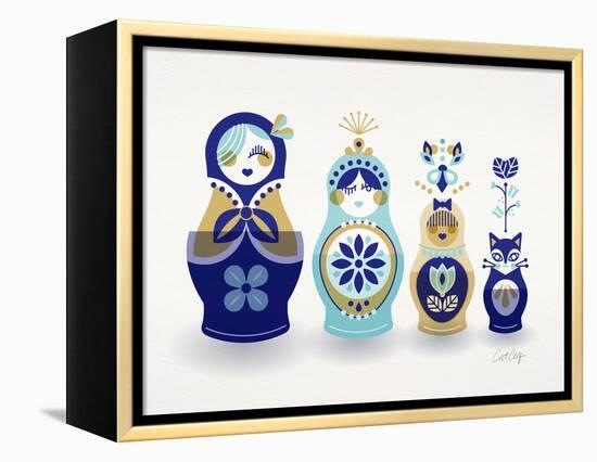 Blue and Gold Russian Dolls-Cat Coquillette-Framed Premier Image Canvas