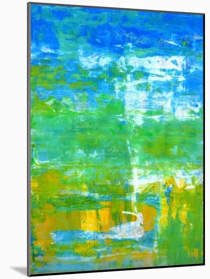 Blue and Green Abstract Art Painting-T30Gallery-Mounted Art Print