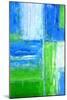 Blue and Green Abstract Art Painting-T30Gallery-Mounted Art Print