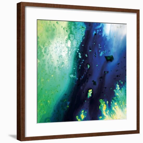 Blue and Green Flowing Abstract, c. 2008-Pier Mahieu-Framed Premium Giclee Print