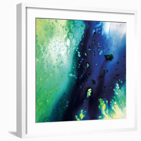 Blue and Green Flowing Abstract, c. 2008-Pier Mahieu-Framed Premium Giclee Print