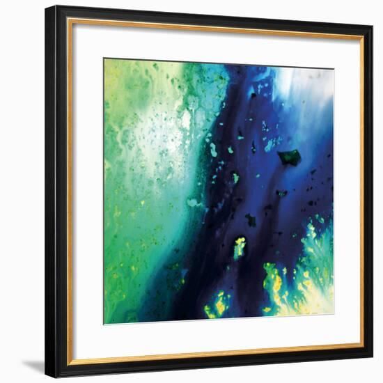 Blue and Green Flowing Abstract, c. 2008-Pier Mahieu-Framed Premium Giclee Print