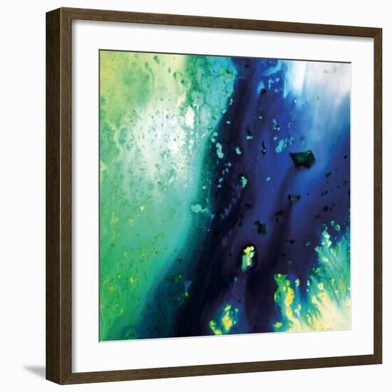 Blue and Green Flowing Abstract, c. 2008-Pier Mahieu-Framed Premium Giclee Print