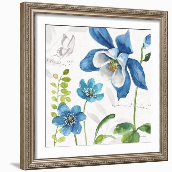 Blue and Green Garden III-Lisa Audit-Framed Art Print