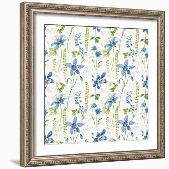 Blue and Green Garden Step 01-Lisa Audit-Framed Art Print