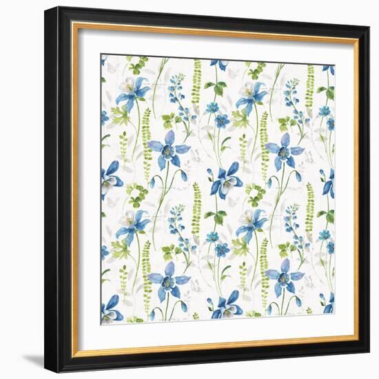 Blue and Green Garden Step 01-Lisa Audit-Framed Art Print