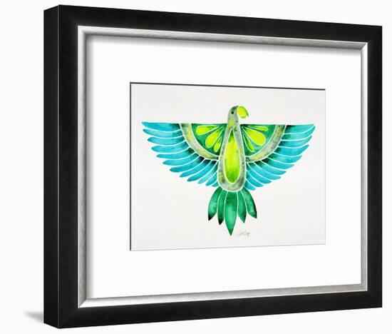 Blue and Green Parrot-Cat Coquillette-Framed Art Print