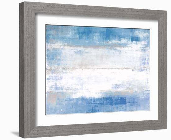 Blue and Grey Abstract Art Painting-T30 Gallery-Framed Art Print