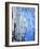 Blue And Grey Abstract Art Painting-T30Gallery-Framed Art Print