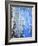 Blue And Grey Abstract Art Painting-T30Gallery-Framed Art Print