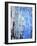 Blue And Grey Abstract Art Painting-T30Gallery-Framed Art Print