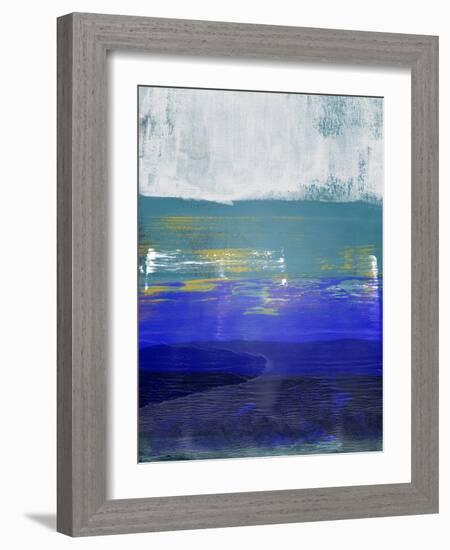 Blue and Light Gray Abstract Study-Emma Moore-Framed Art Print