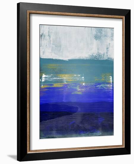 Blue and Light Gray Abstract Study-Emma Moore-Framed Art Print