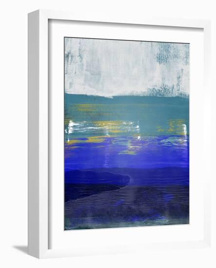 Blue and Light Gray Abstract Study-Emma Moore-Framed Art Print