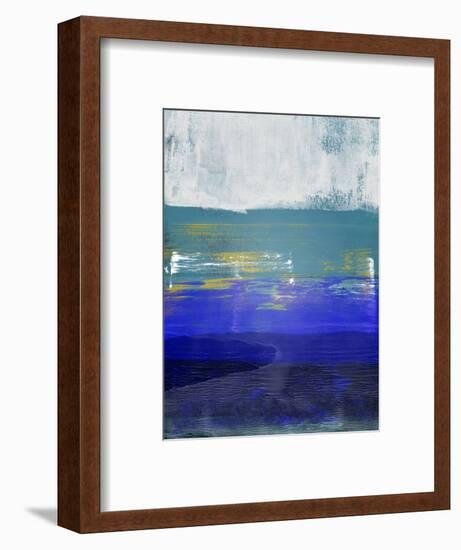 Blue and Light Gray Abstract Study-Emma Moore-Framed Art Print