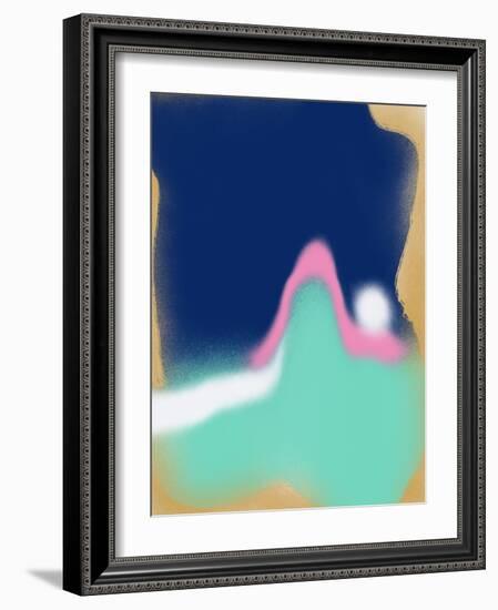 Blue and Luminous Greeen Liquid-Little Dean-Framed Photographic Print