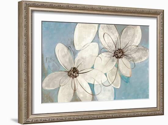 Blue and Neutral Floral-Silvia Vassileva-Framed Art Print