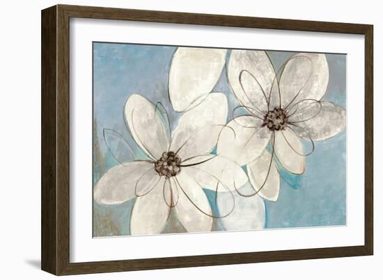 Blue and Neutral Floral-Silvia Vassileva-Framed Art Print