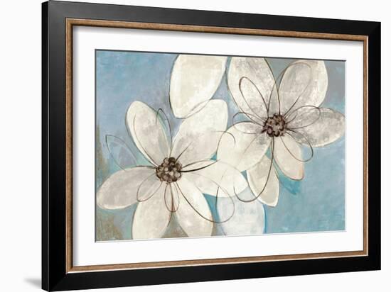 Blue and Neutral Floral-Silvia Vassileva-Framed Art Print