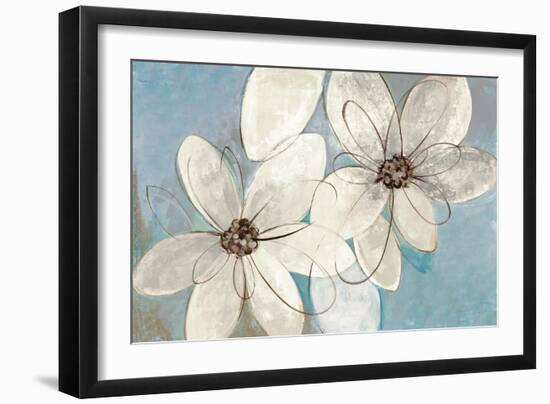 Blue and Neutral Floral-Silvia Vassileva-Framed Art Print