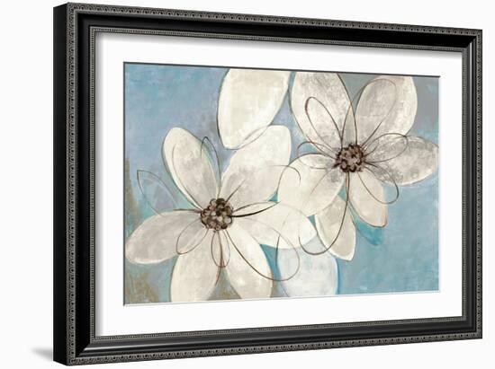 Blue and Neutral Floral-Silvia Vassileva-Framed Art Print