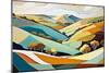 Blue and Ochre Hills-Avril Anouilh-Mounted Art Print