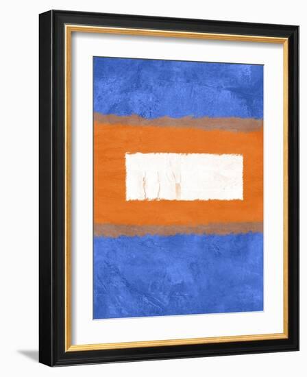 Blue and Orange Abstract Theme 1-NaxArt-Framed Art Print