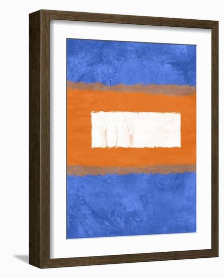 Blue and Orange Abstract Theme 1-NaxArt-Framed Art Print