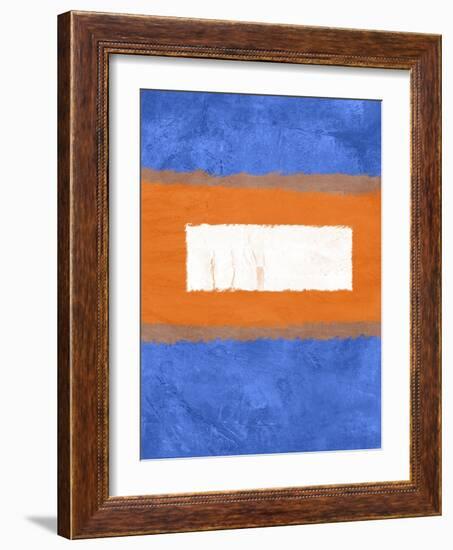 Blue and Orange Abstract Theme 1-NaxArt-Framed Art Print