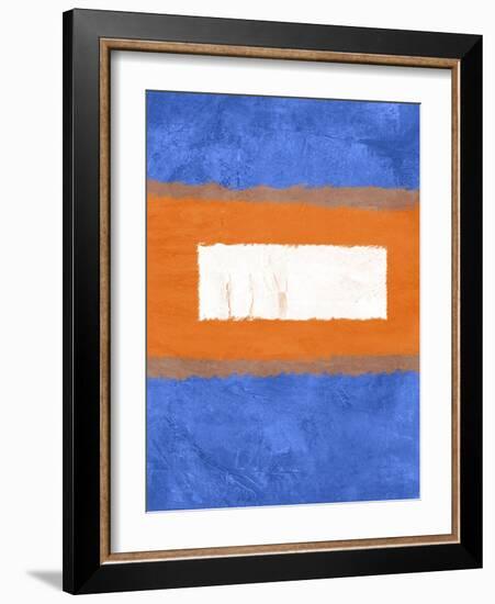 Blue and Orange Abstract Theme 1-NaxArt-Framed Art Print