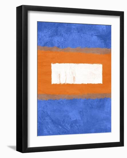 Blue and Orange Abstract Theme 1-NaxArt-Framed Art Print