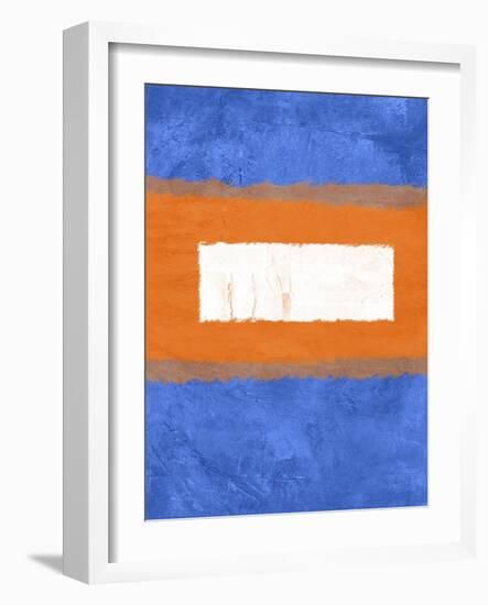 Blue and Orange Abstract Theme 1-NaxArt-Framed Art Print