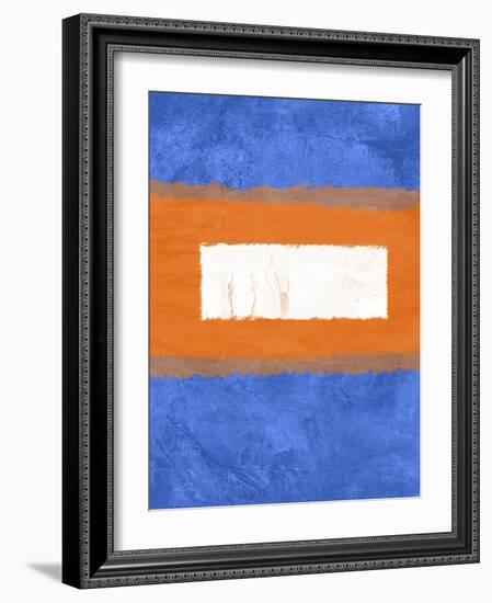 Blue and Orange Abstract Theme 1-NaxArt-Framed Art Print