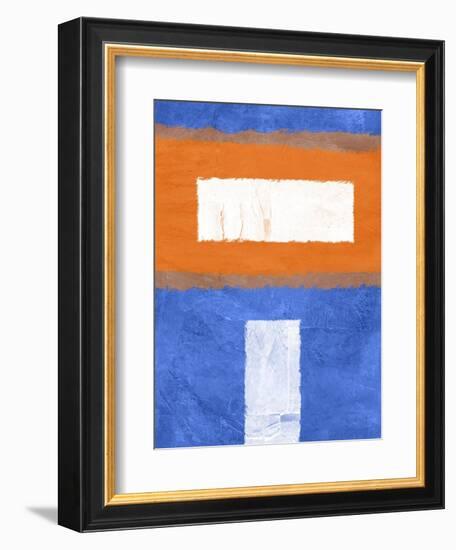 Blue and Orange Abstract Theme 2-NaxArt-Framed Art Print