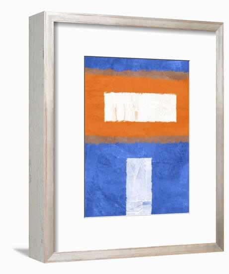 Blue and Orange Abstract Theme 2-NaxArt-Framed Art Print