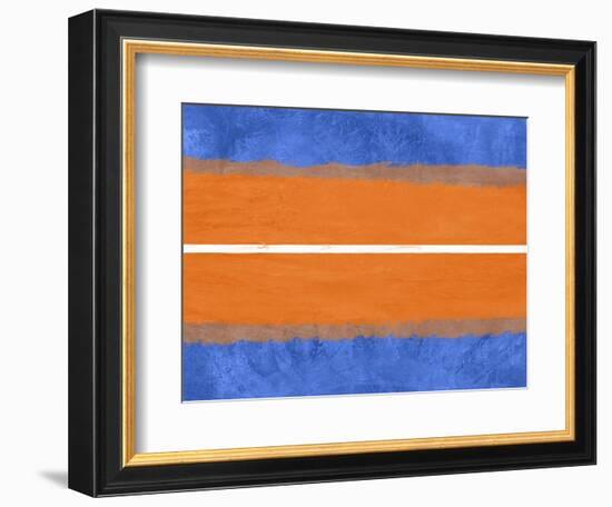 Blue and Orange Abstract Theme 4-NaxArt-Framed Art Print