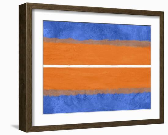 Blue and Orange Abstract Theme 4-NaxArt-Framed Art Print