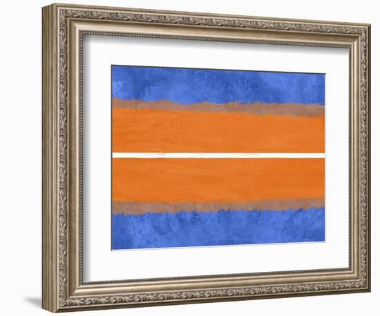 Blue and Orange Abstract Theme 4-NaxArt-Framed Art Print