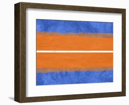 Blue and Orange Abstract Theme 4-NaxArt-Framed Art Print